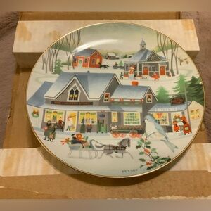 Betsey Bates A Country Christmas 1989 Annual Plate Series Store Decorative 9.3”